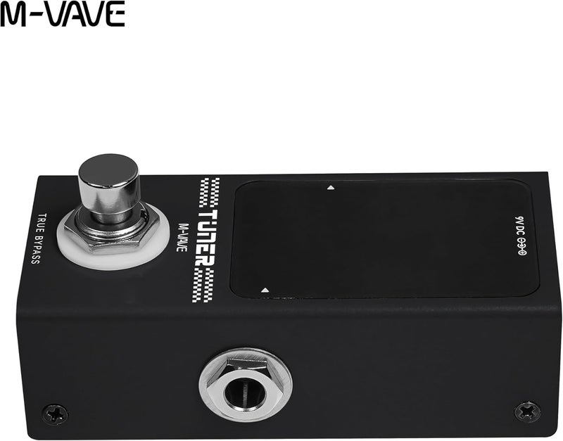 IOppWin High-Precision Chromatic Guitar Tuner Pedal - Compact Metal True Bypass Stompbox with LED Display for Bass, 12-String Guitar & Instruments, 12Hz-4186Hz Range (Black) - Image 3